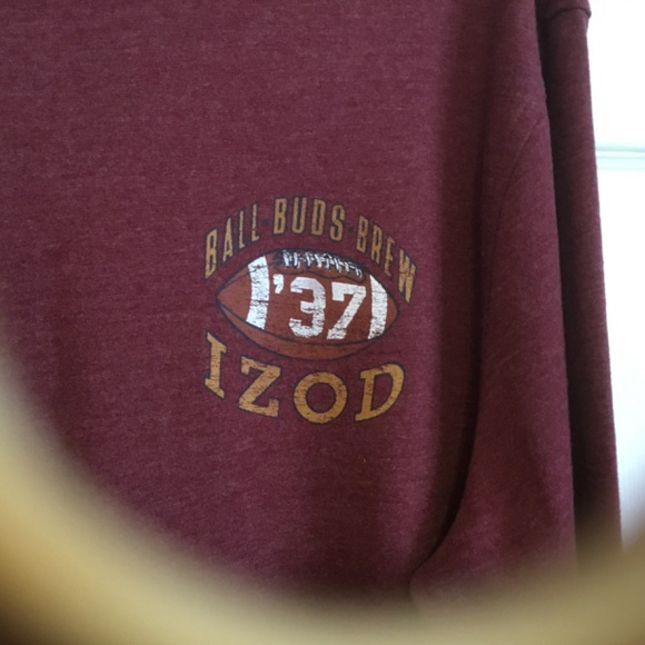 Mens New IZOD (med) long sleeve BALL BUDS BREW - Picture 3 of 5